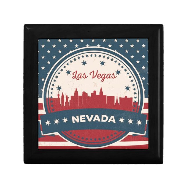Retro Las Vegas Skyline Jewelry Box (Front)