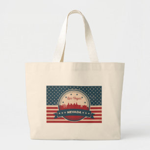 Retro Las Vegas Skyline Large Tote Bag