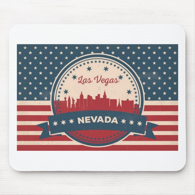 Retro Las Vegas Skyline Mouse Pad (Front)