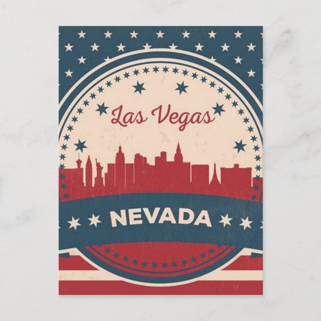 Retro Las Vegas Skyline Postcard (Front)