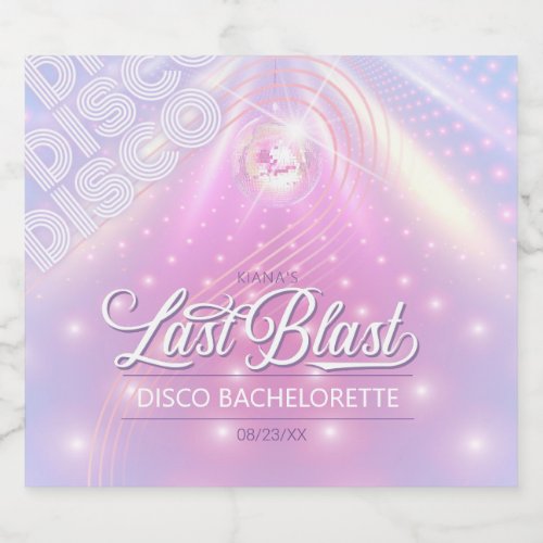 Retro Last Blast Disco Bachelorette v2 ID928 Sparkling Wine Label