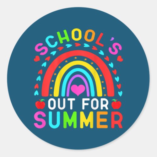 Retro Last Day Of School Schools Out For Summer Classic Round Sticker
