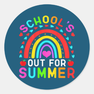 Retro Last Day Of School Schools Out For Summer Classic Round Sticker