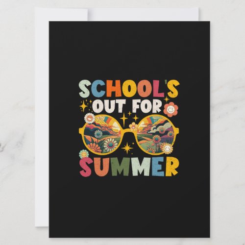 Retro Last Day of Schools Out For Summer Teacher  Card