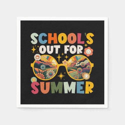 Retro Last Day of Schools Out For Summer Teacher  Napkins