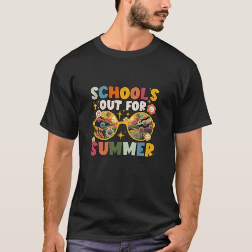 Retro Last Day of Schools Out For Summer Teacher  T_Shirt