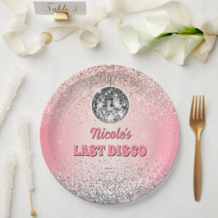 Retro Last Disco Bachelorette Custom Paper Plates