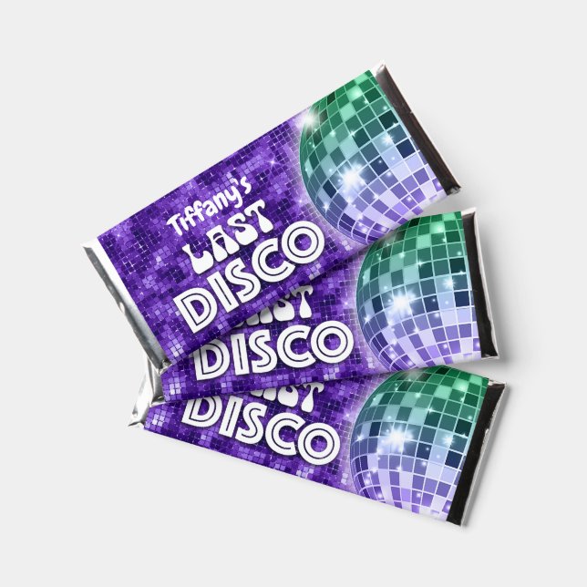 Retro Last Disco Bachelorette Party Hershey Bar Favors (Front)