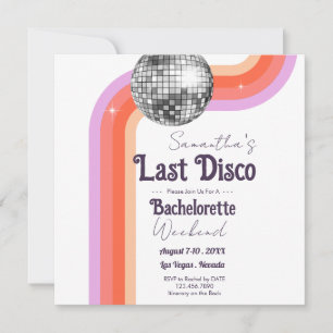 Retro Last Disco Bachelorette Party Save The Date