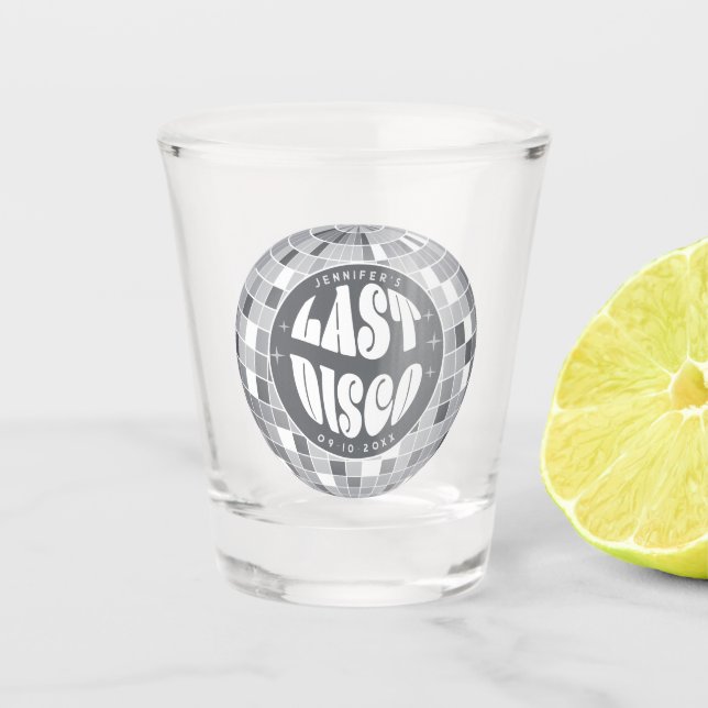 Retro Last Disco Bachelorette Weekend Party Favor Shot Glass (Front)