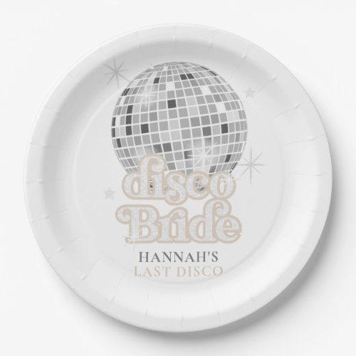 Retro Last Disco Bride Bridal Shower  Paper Plates