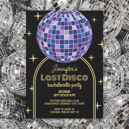 Retro Last Disco Space Rodeo Bachelorette Party Invitation
