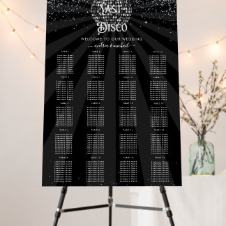 Retro Last Disco Wedding Welcome + Seating Chart Foam Board