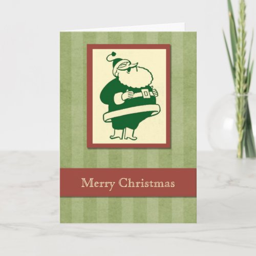 Retro Laughing Santa Christmas card