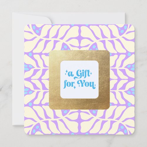   Retro Lavender and Blue Gift Certificate