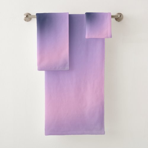 Retro Lavender Purple Gradient Bath Towel Set