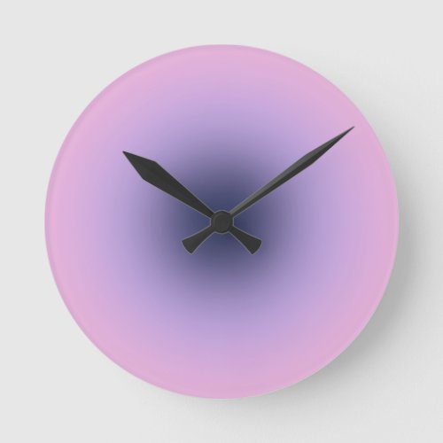 Retro Lavender Purple Gradient Round Clock