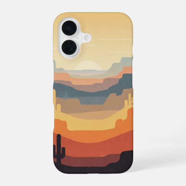 Retro Layered Canyons iPhone Case (Back)