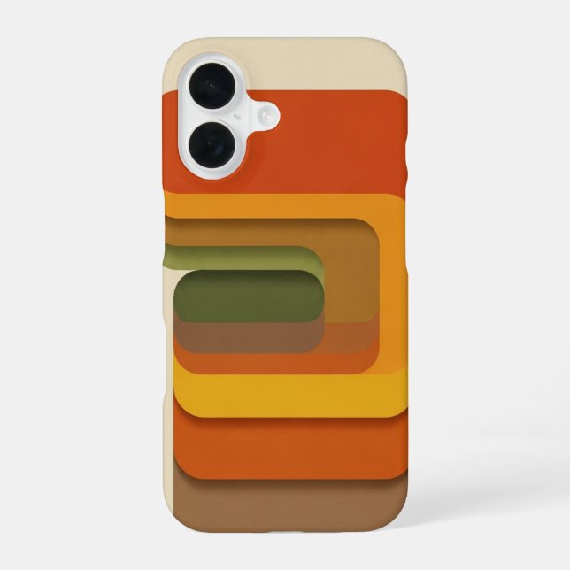 Retro Layered Geometric Forms iPhone Case (Back)