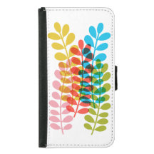 Retro Leaf Design Wallet Case
