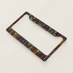 Retro Leaf Pattern License Plate Frame
