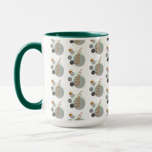 Retro Leaf Pattern Mug