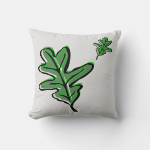 Retro Leaf Print  Throw Pillow