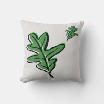Retro Leaf Print  Throw Pillow by MisfitsEnterprise at Zazzle