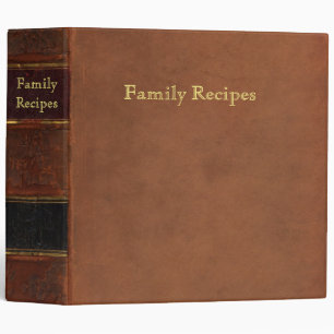 Retro leather look: Antique family recipes 3 Ring Binder