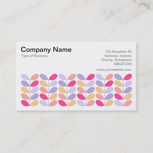 Retro Leaves 01 - (Pearl) Business Card (Front)