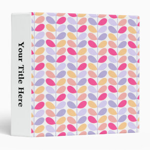 Retro Leaves 3 Ring Binder
