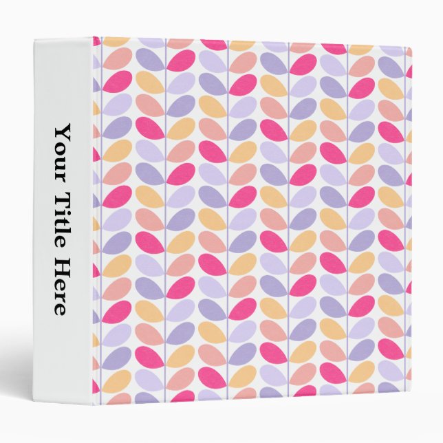 Retro Leaves 3 Ring Binder (Front/Spine)