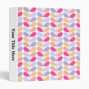 Retro Leaves 3 Ring Binder