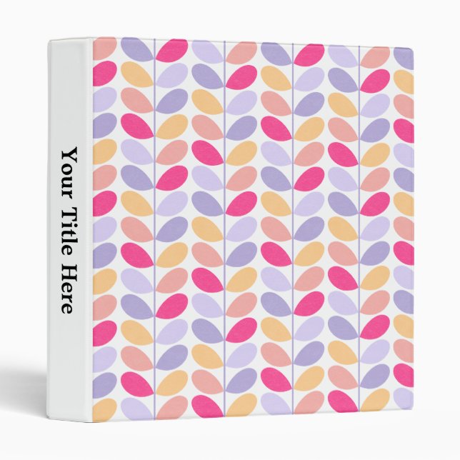 Retro Leaves 3 Ring Binder (Front/Spine)