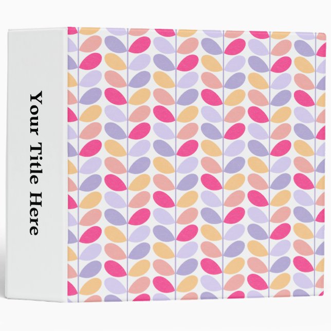 Retro Leaves 3 Ring Binder (Front/Spine)