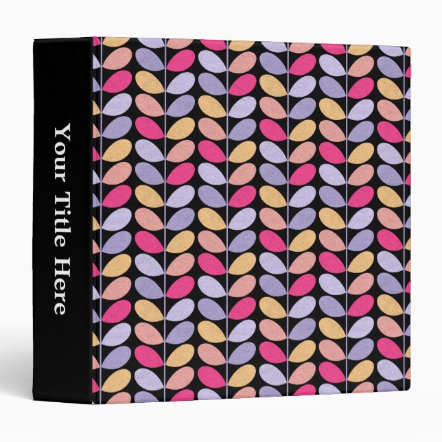Retro Leaves - Black Binder (Front/Spine)