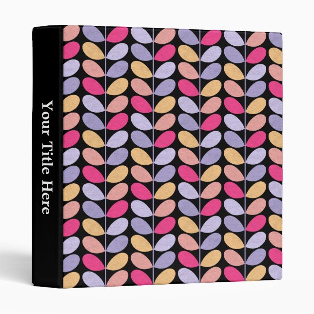 Retro Leaves - Black Binder (Front/Spine)