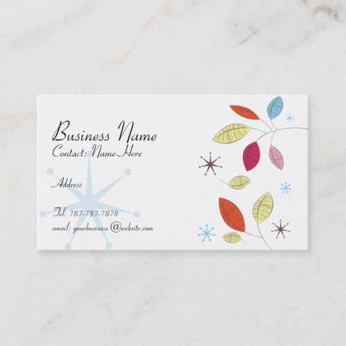 Retro Leaves Business Card