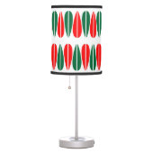Retro Leaves v2 - Forest Green and Red Table Lamp (Right)