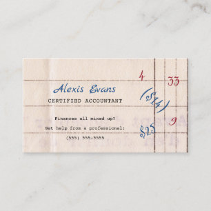 Retro Ledger Design for CPAs Vintage Accounting Business Card