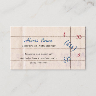 Retro Ledger Design for CPAs | Vintage Accounting Business Card