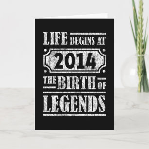 Retro Legend Born in 2014 Vintage Birthday Gift Card