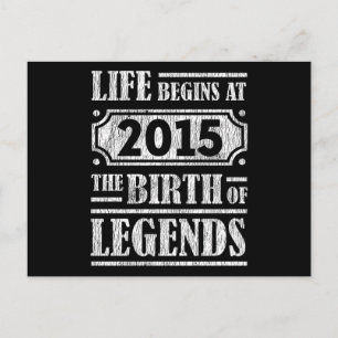 Retro Legend Born in 2015 Vintage Birthday Gift Postcard
