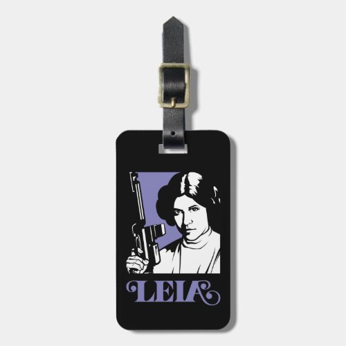 Retro Leia Stencil Portrait Luggage Tag