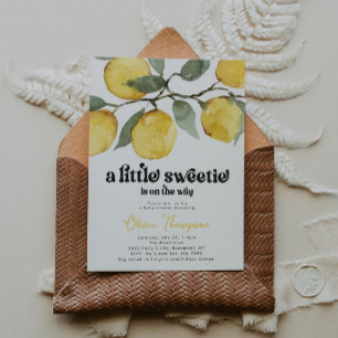Retro Lemon Baby Shower Invitation