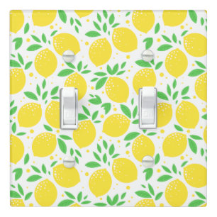 Retro Lemon Citrus Fruit Orchard Yellow Pattern Light Switch Cover