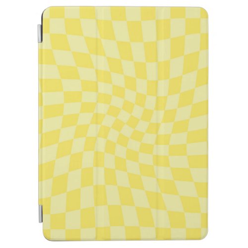 Retro Lemon Yellow Pastel Warped Checkerboard    iPad Air Cover