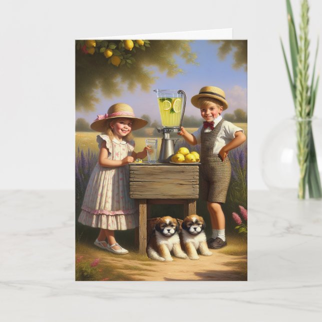 Retro Lemonade Stand Have a Good Summer Card (Front)