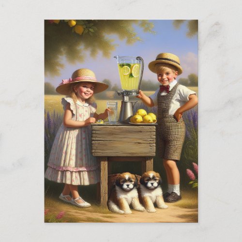 Retro Lemonade Stand Have a Good Summer Postcard