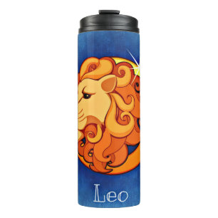 Retro Leo Astrology Thermal Tumbler